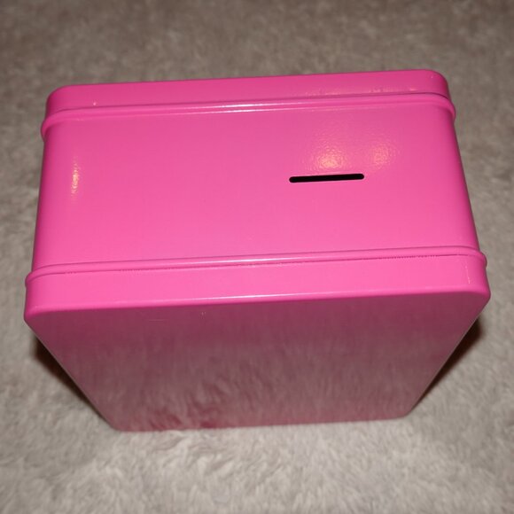 Schylling My Secret’s Safe Piggy Bank - Hot Pink with Flowers - LIKE NEW - Picture 2 of 3